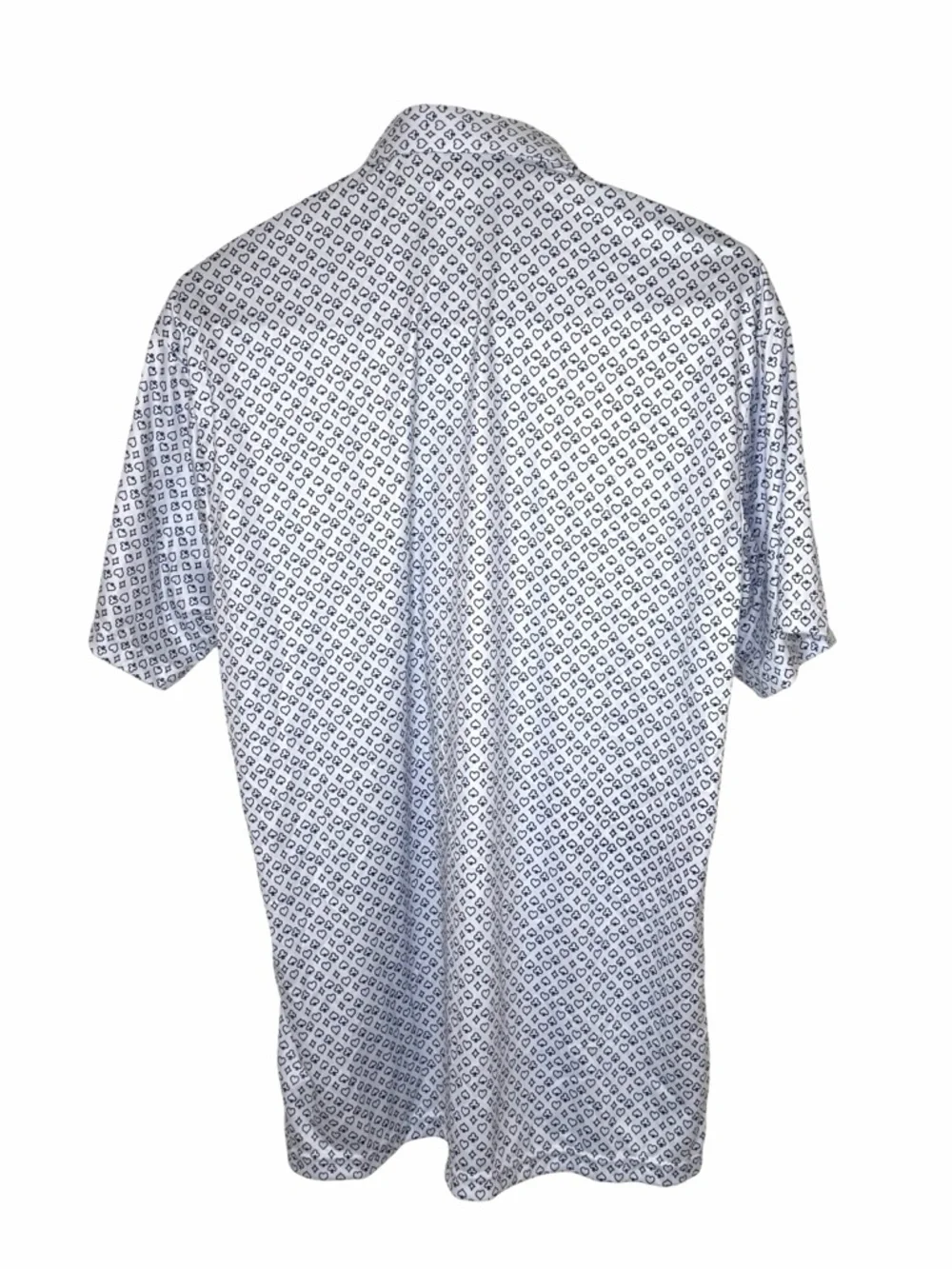 NWOT Collars & Co. Blue White Royal Flush Semi-Spread Collar Polo in Size Medium